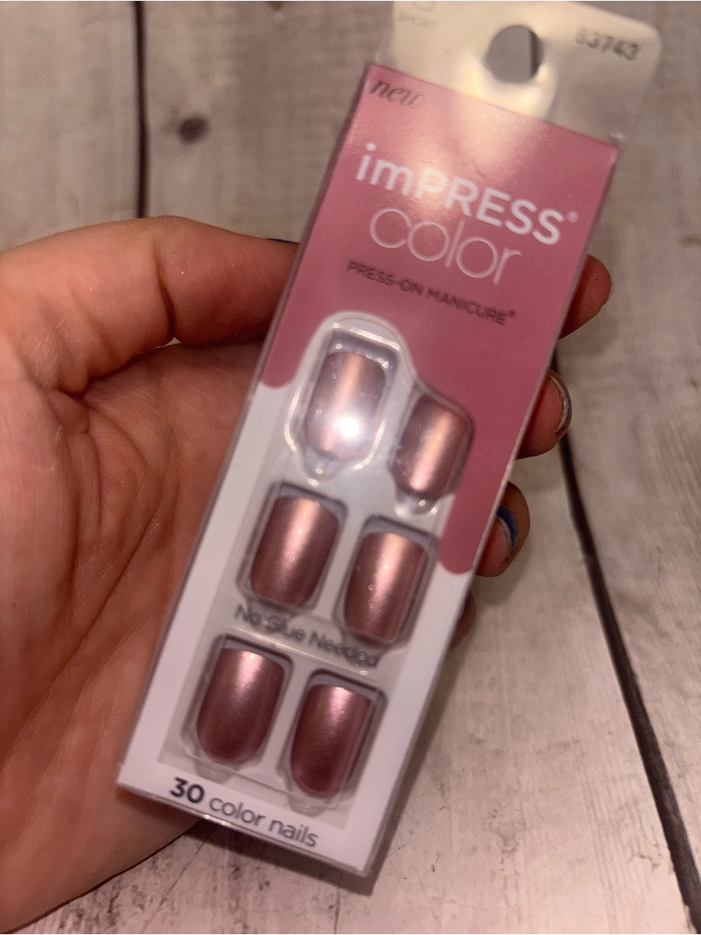 Impress color press on nails champagne pink new